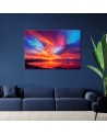 Living room canvas print - Abstract sky over city | FEEBY
