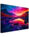 Modern canvas print - Colourful sky in the mountains | FEEBY