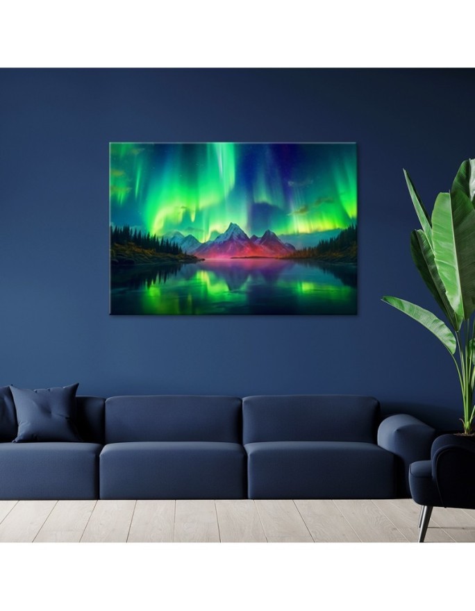 Modern canvas print - Green sky landscape | FEEBY