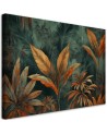 Modern painting for living room - Tropical orange leaves | FEEBY