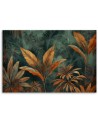 Modern painting for living room - Tropical orange leaves | FEEBY