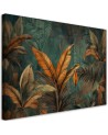 Modern painting for living room - Tropical leaves flowers | FEEBY