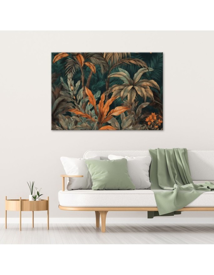 Modern painting on canvas - Palm trees in a jungle landscape | FEEBY