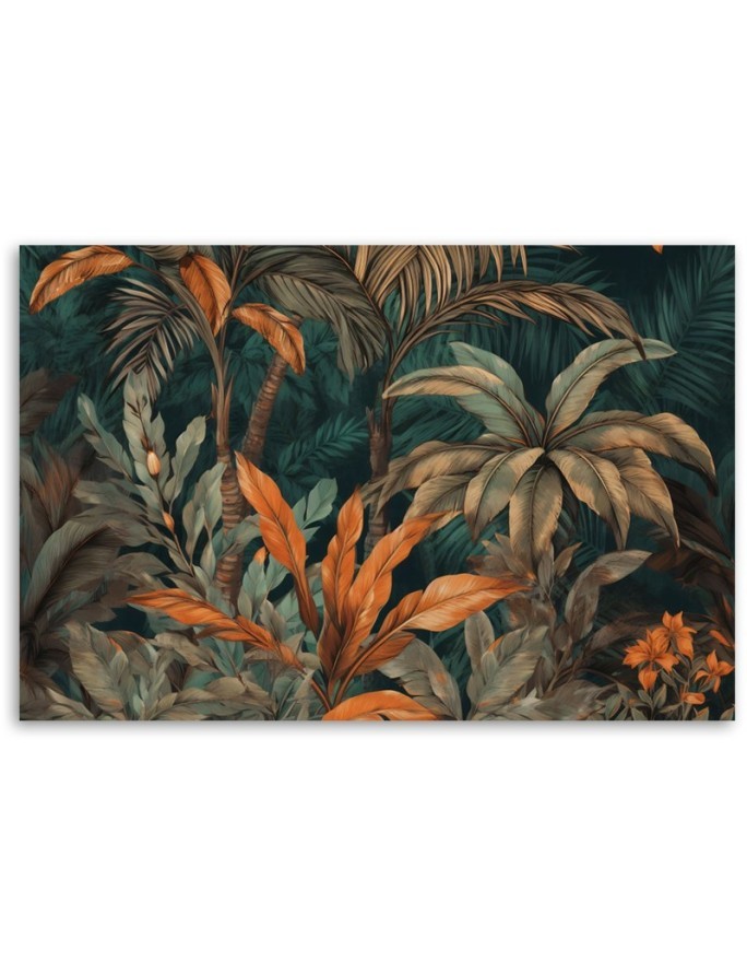 Modern painting on canvas - Palm trees in a jungle landscape | FEEBY
