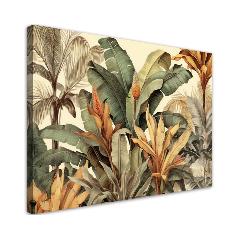 Modern canvas painting - Banana leaves in sepia | FEEBY