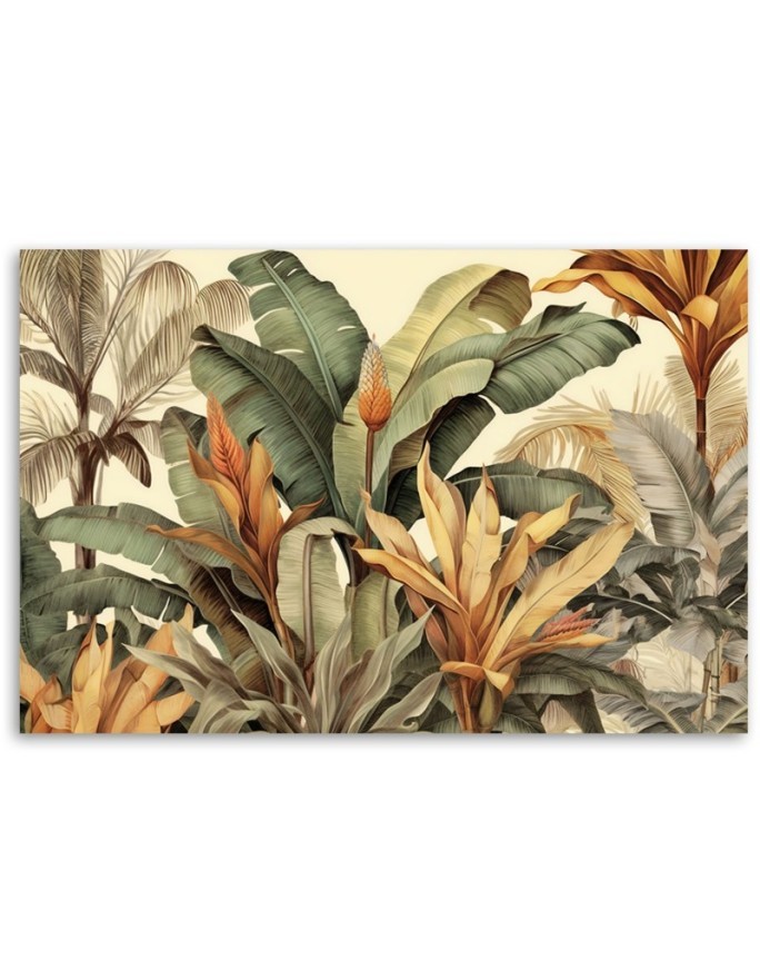 Modern canvas painting - Banana leaves in sepia | FEEBY