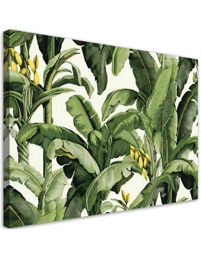 Canvas print for bedroom - Green banana leaves | FEEBY