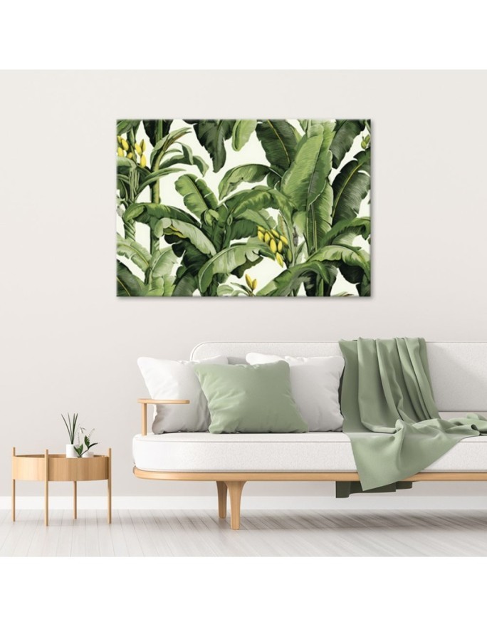 Canvas print for bedroom - Green banana leaves | FEEBY