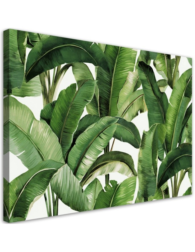 Canvas print for the wall - Green tropical leaves | FEEBY