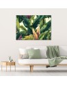 Bedroom painting for wall - Colourful tropical leaves | FEEBY