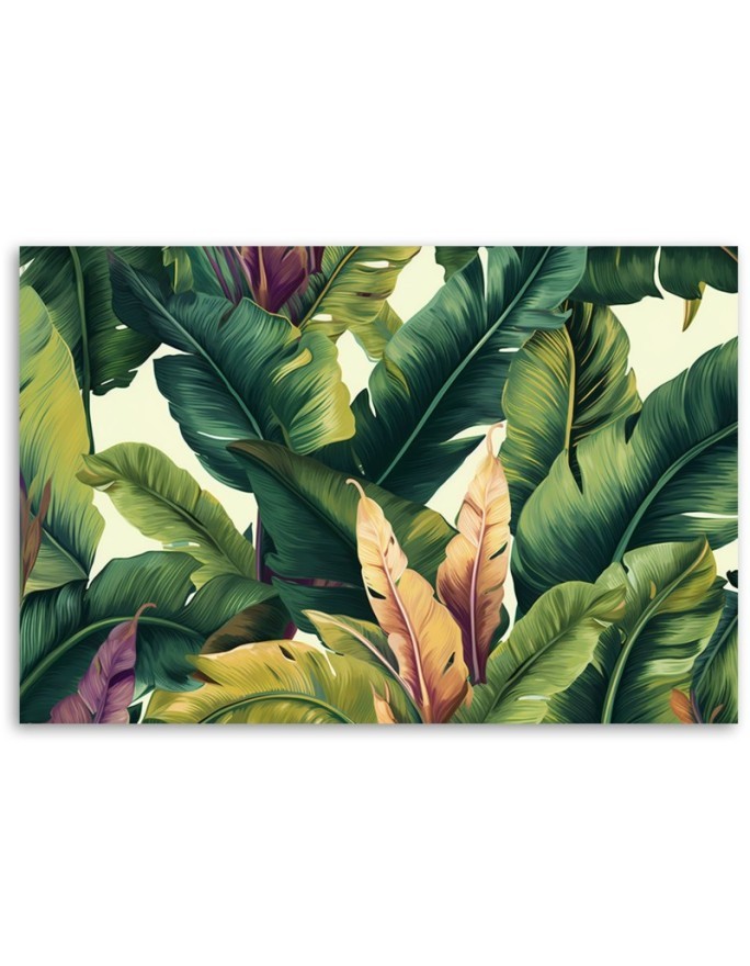 Bedroom painting for wall - Colourful tropical leaves | FEEBY