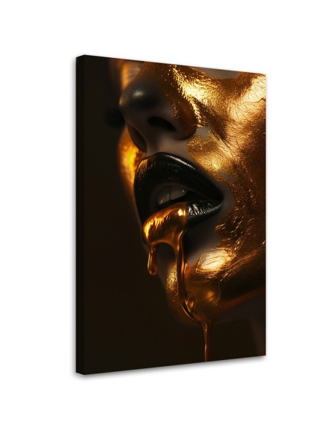 Wall painting - Woman Mouth Gold | FEEBY