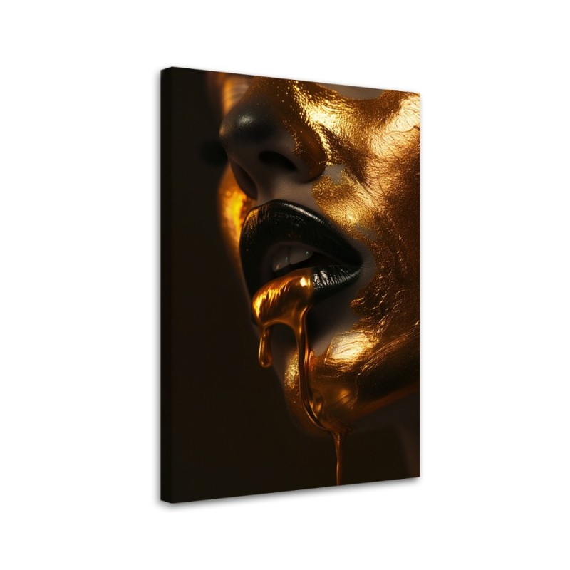 Wall painting - Woman Mouth Gold | FEEBY