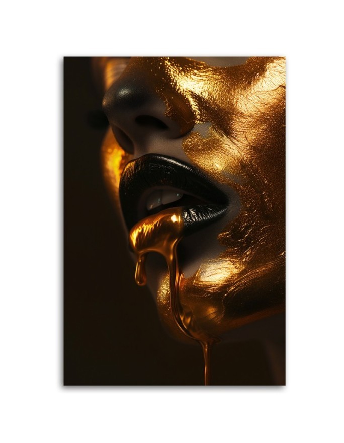 Wall painting - Woman Mouth Gold | FEEBY