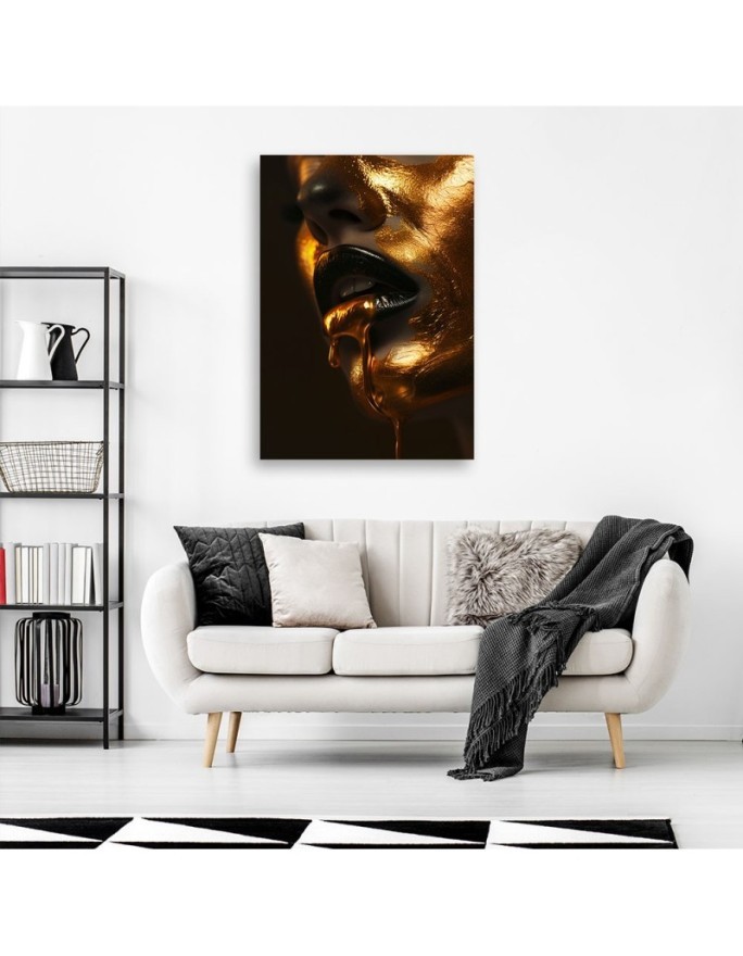 Wall painting - Woman Mouth Gold | FEEBY