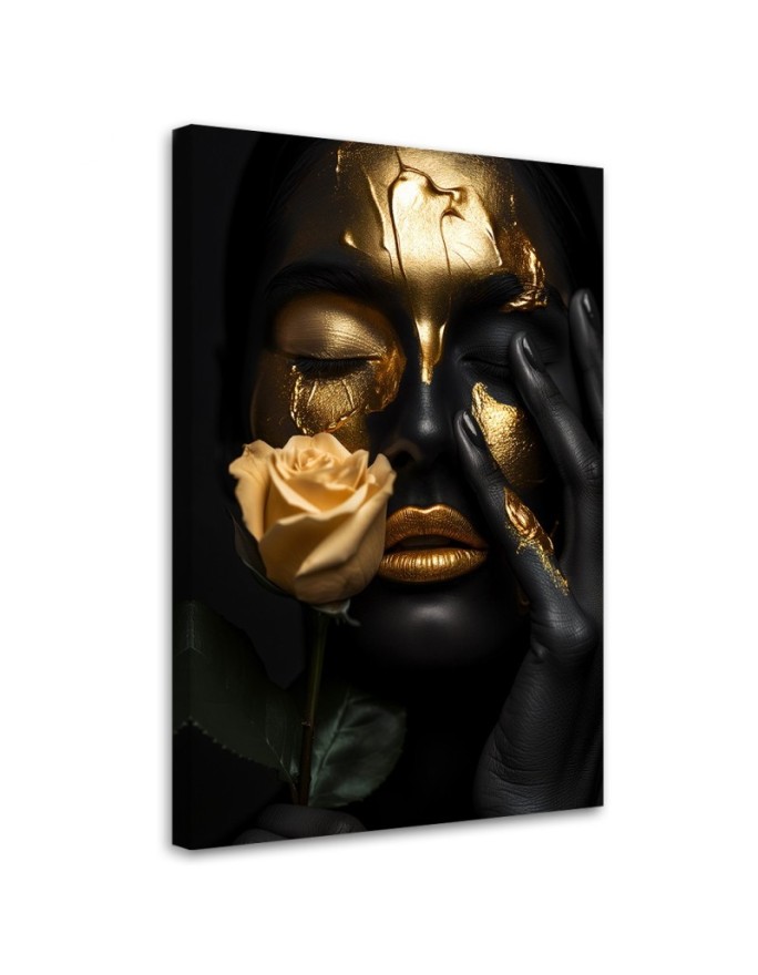 Canvas print Gold face of a...