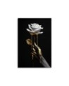 Bedroom canvas print - Rose in gold | FEEBY