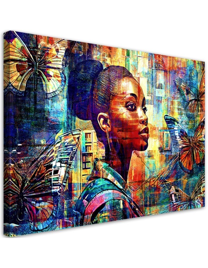 Bedroom canvas print - African Woman Glamour | FEEBY