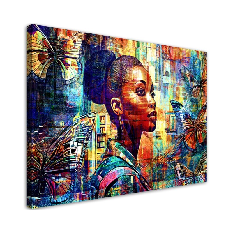 Bedroom canvas print - African Woman Glamour | FEEBY