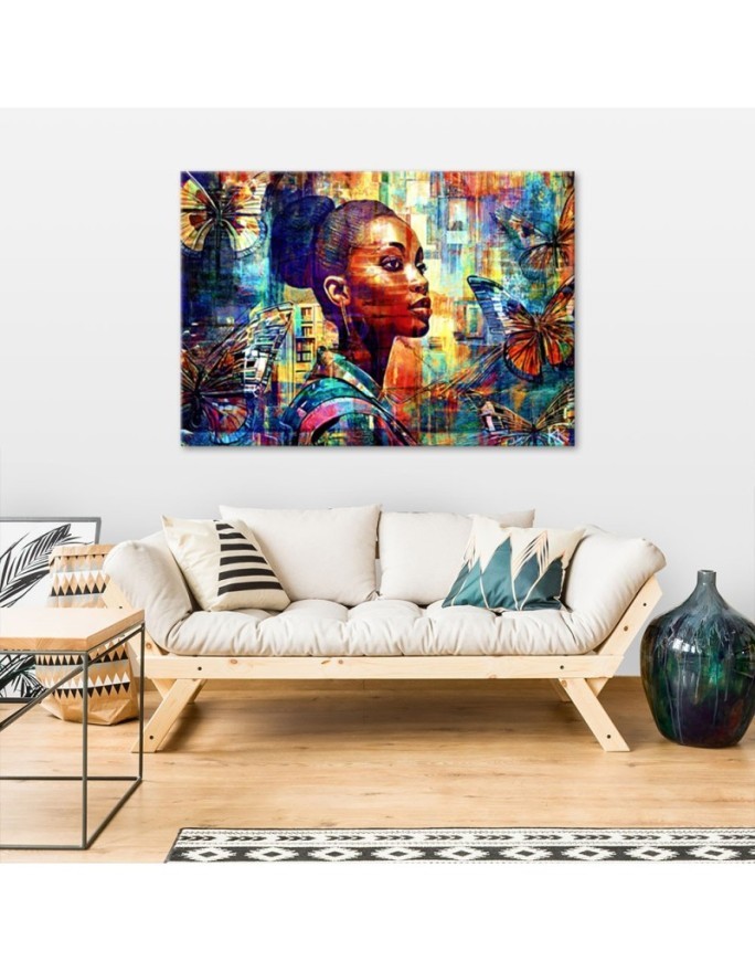 Bedroom canvas print - African Woman Glamour | FEEBY