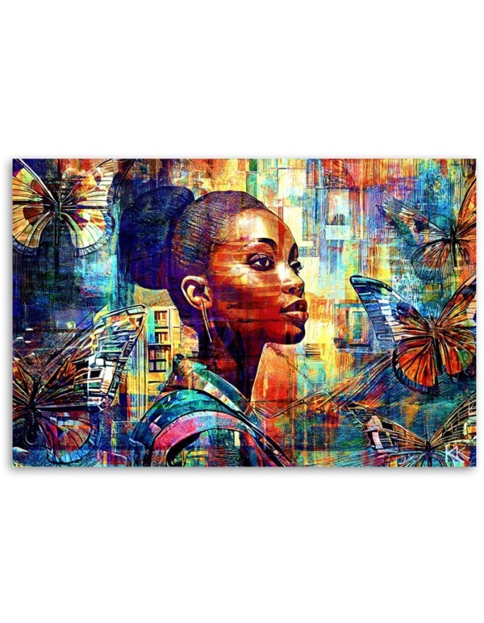Bedroom canvas print - African Woman Glamour | FEEBY