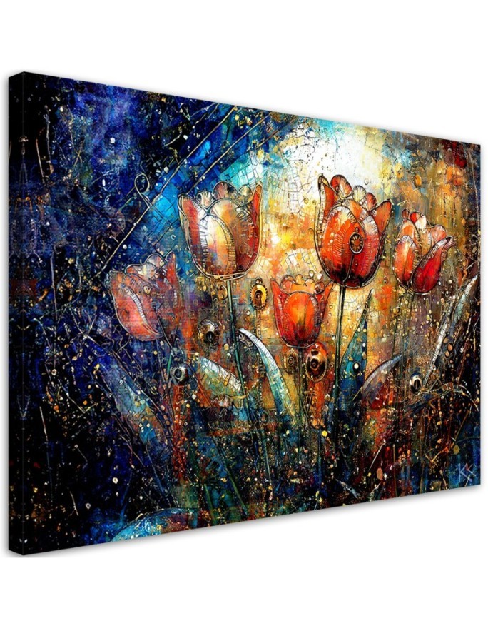 Picture on canvas - Flowers Abstract Coloured | FEEBY