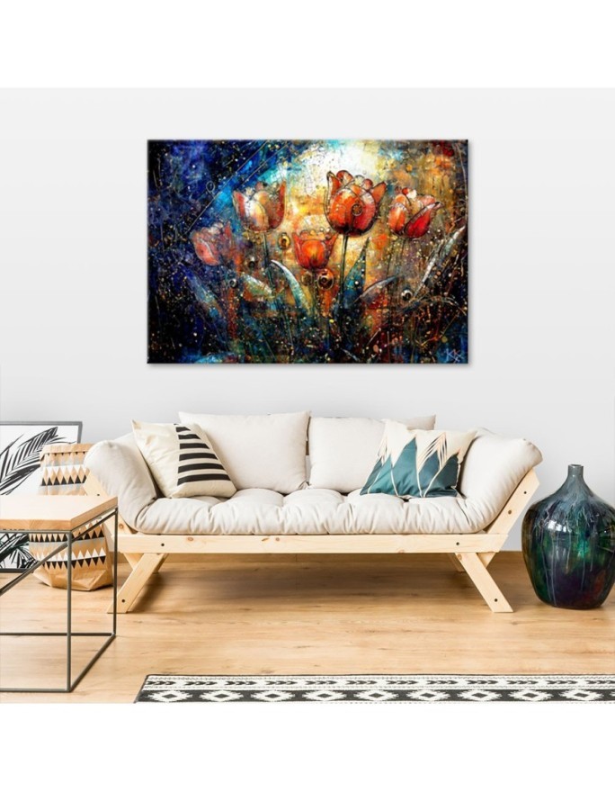 Picture on canvas - Flowers Abstract Coloured | FEEBY