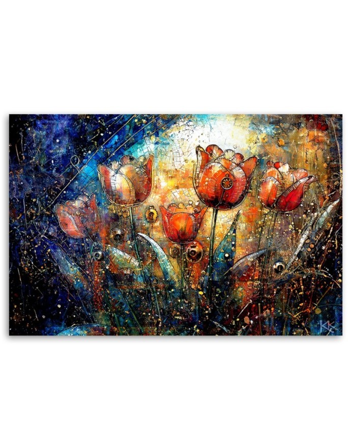 Picture on canvas - Flowers Abstract Coloured | FEEBY