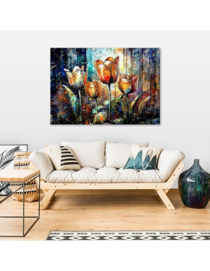Modern painting - Flowers Colourful Abstraction | FEEBY