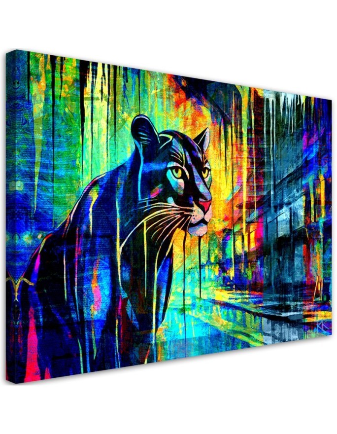 Modern painting for living room - Panther Animals Abstraction | FEEBY