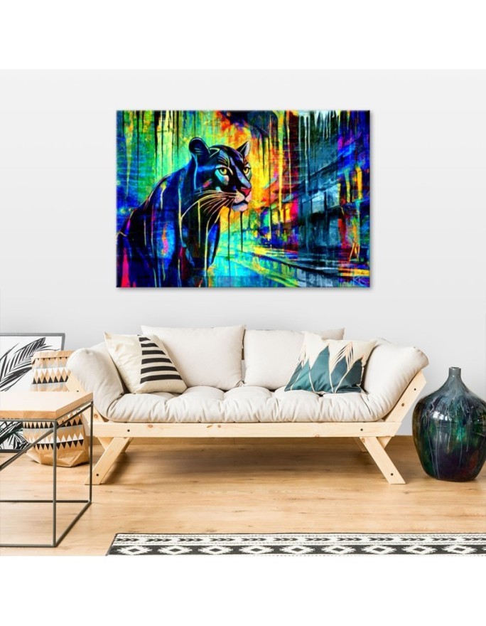 Modern painting for living room - Panther Animals Abstraction | FEEBY