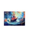 Modern painting for bedroom - Ship at sea | FEEBY