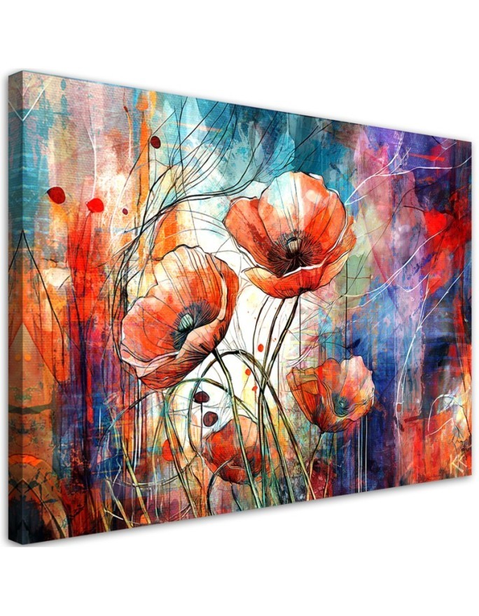 Stylish canvas print - Abstract Poppies | FEEBY