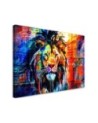 Painting for living room - Colourful Lion Abstract | FEEBY