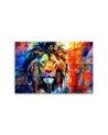 Painting for living room - Colourful Lion Abstract | FEEBY