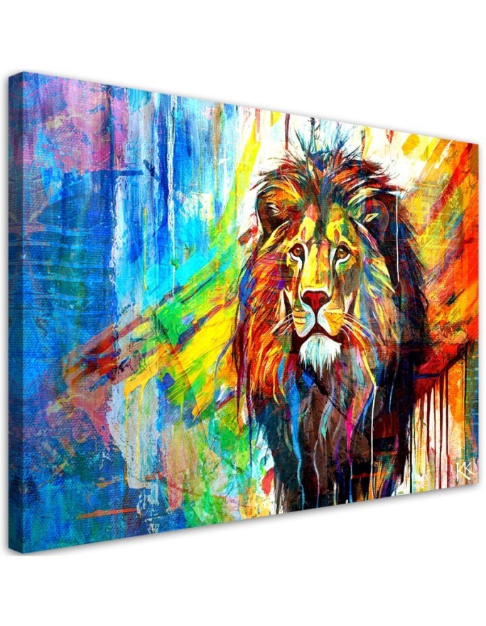 Bedroom canvas print - Lion Animals Abstraction | FEEBY
