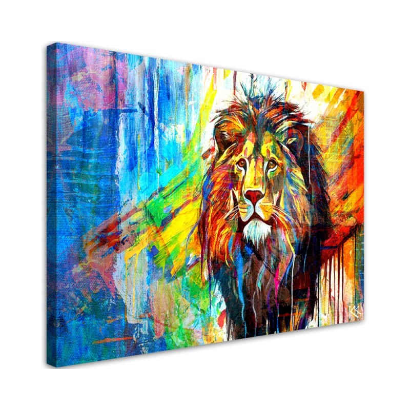 Bedroom canvas print - Lion Animals Abstraction | FEEBY