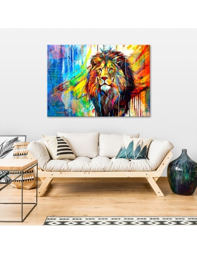 Bedroom canvas print - Lion Animals Abstraction | FEEBY