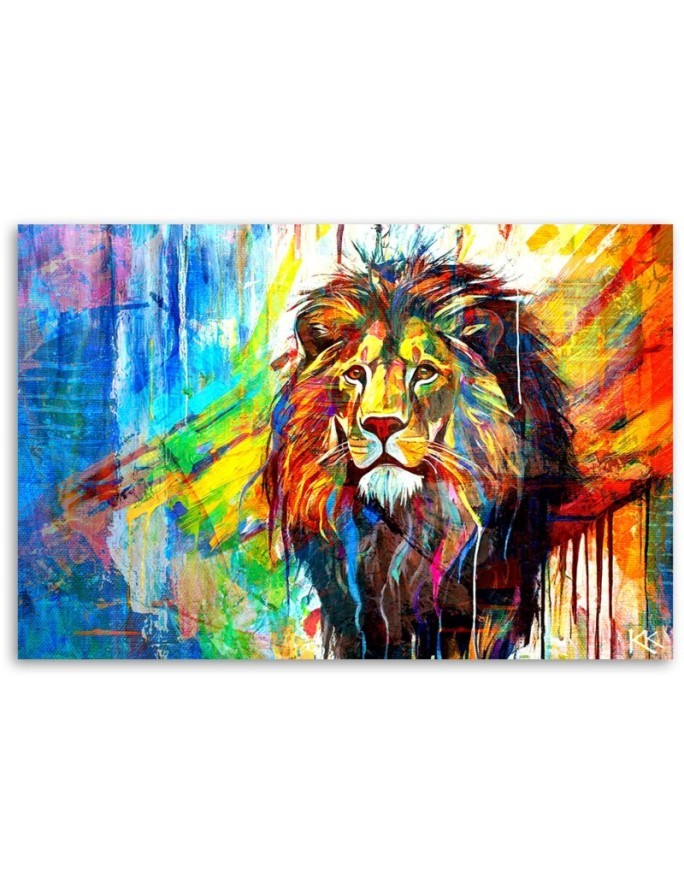 Bedroom canvas print - Lion Animals Abstraction | FEEBY