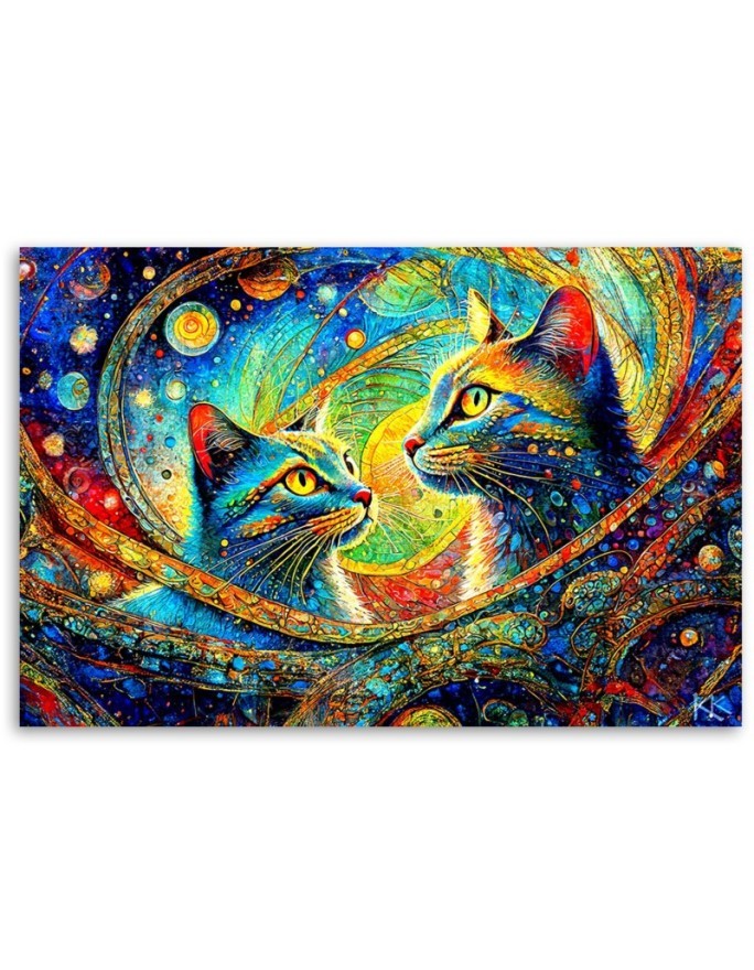 Picture on canvas - Abstract Cats | FEEBY