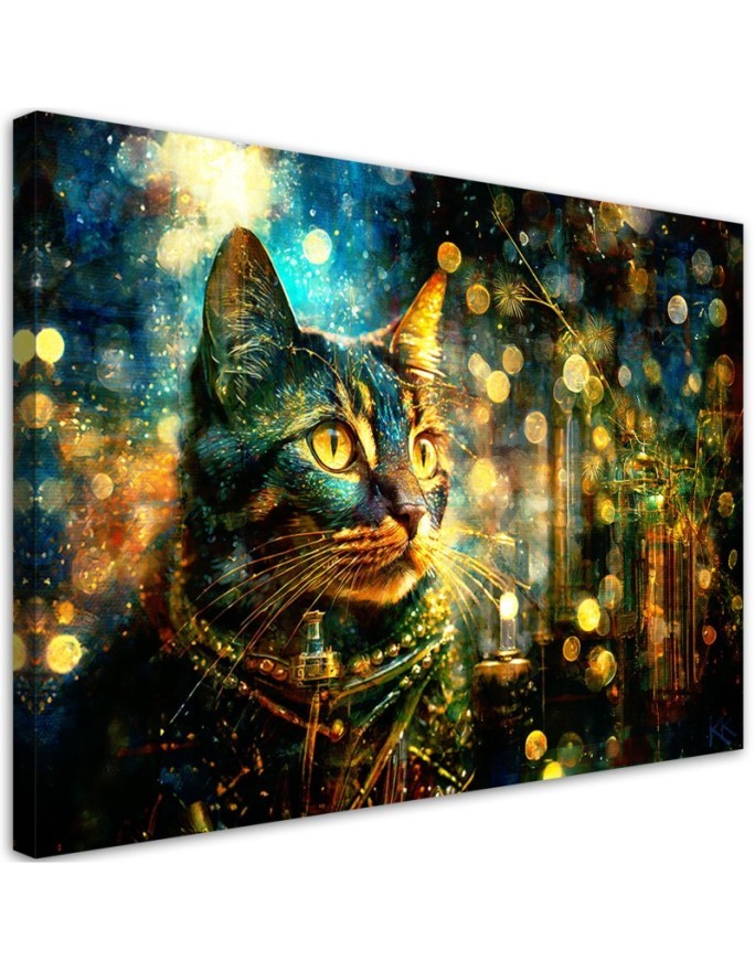 Modern canvas print - Cat on abstract background | FEEBY