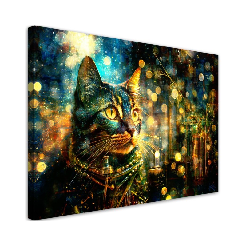 Modern canvas print - Cat on abstract background | FEEBY