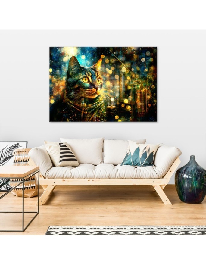 Modern canvas print - Cat on abstract background | FEEBY