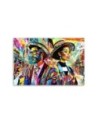 Bedroom canvas print - Woman and Man Abstraction | FEEBY