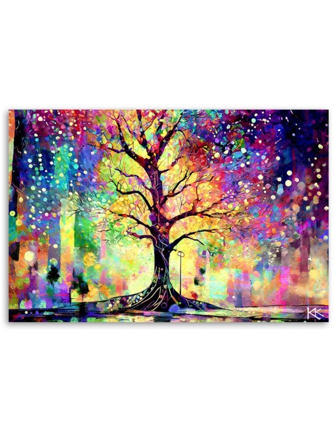 Modern painting - Coloured Tree | FEEBY