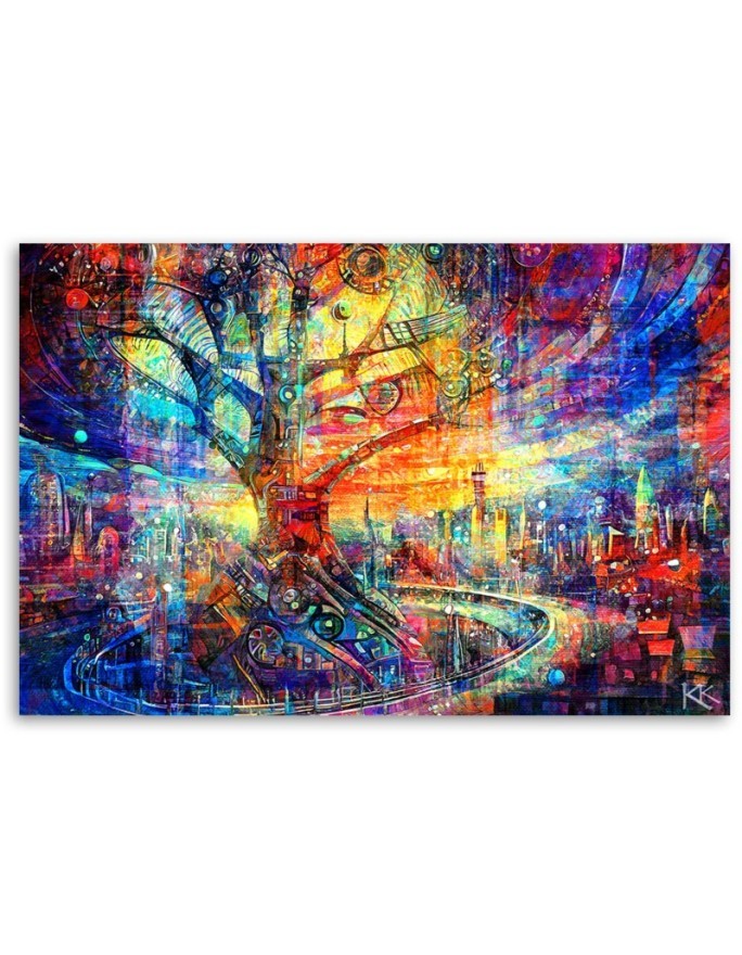 Modern canvas print - Tree Colourful Abstraction | FEEBY