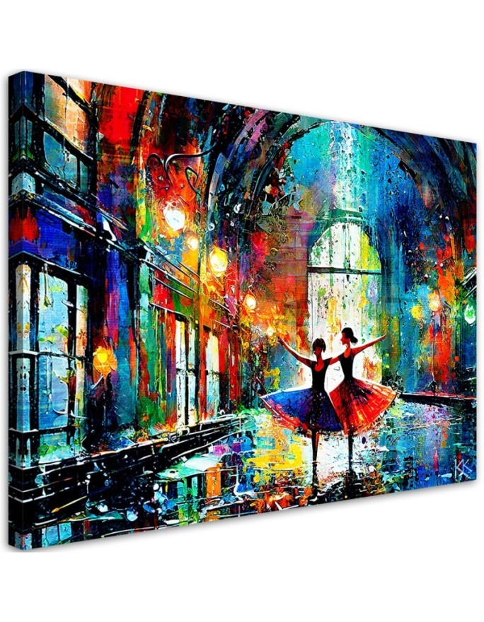 Stylish canvas print - Dancing ballerinas Abstract | FEEBY
