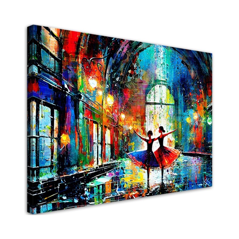 Stylish canvas print - Dancing ballerinas Abstract | FEEBY