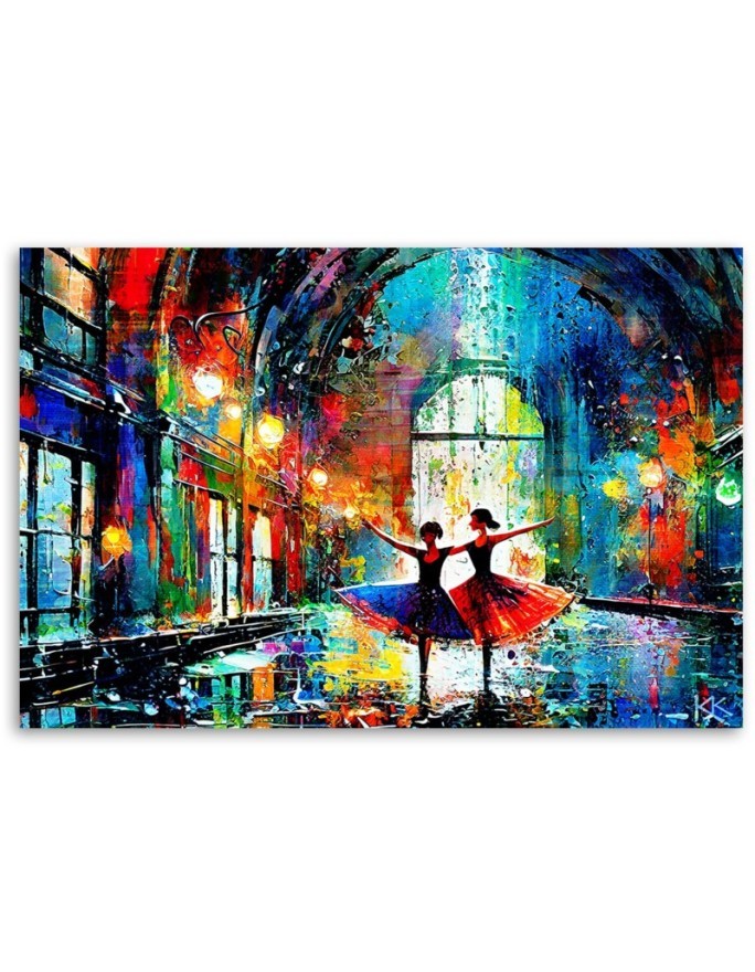 Stylish canvas print - Dancing ballerinas Abstract | FEEBY