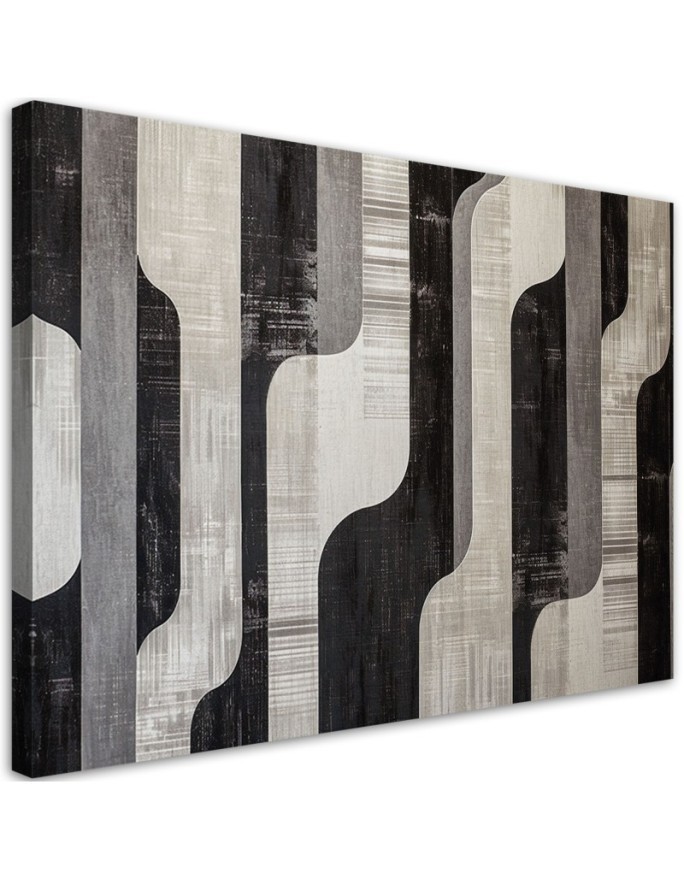 Painting for living room - Grey Retro Abstraction | FEEBY